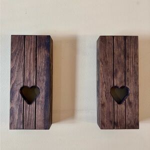Handmade Wooden Heart Shaped Sconces